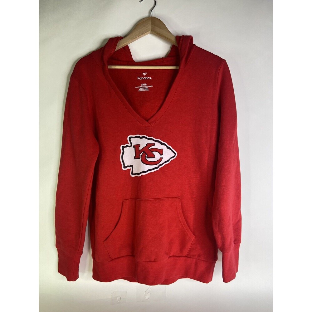 Kansas City Chiefs NFL Fanatics Womens Red Logo Hooded Pullover Sweatshirt Small